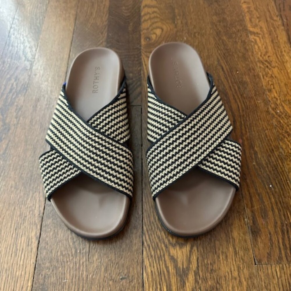 Rothy's The Weekend Slide Toffee Stripe